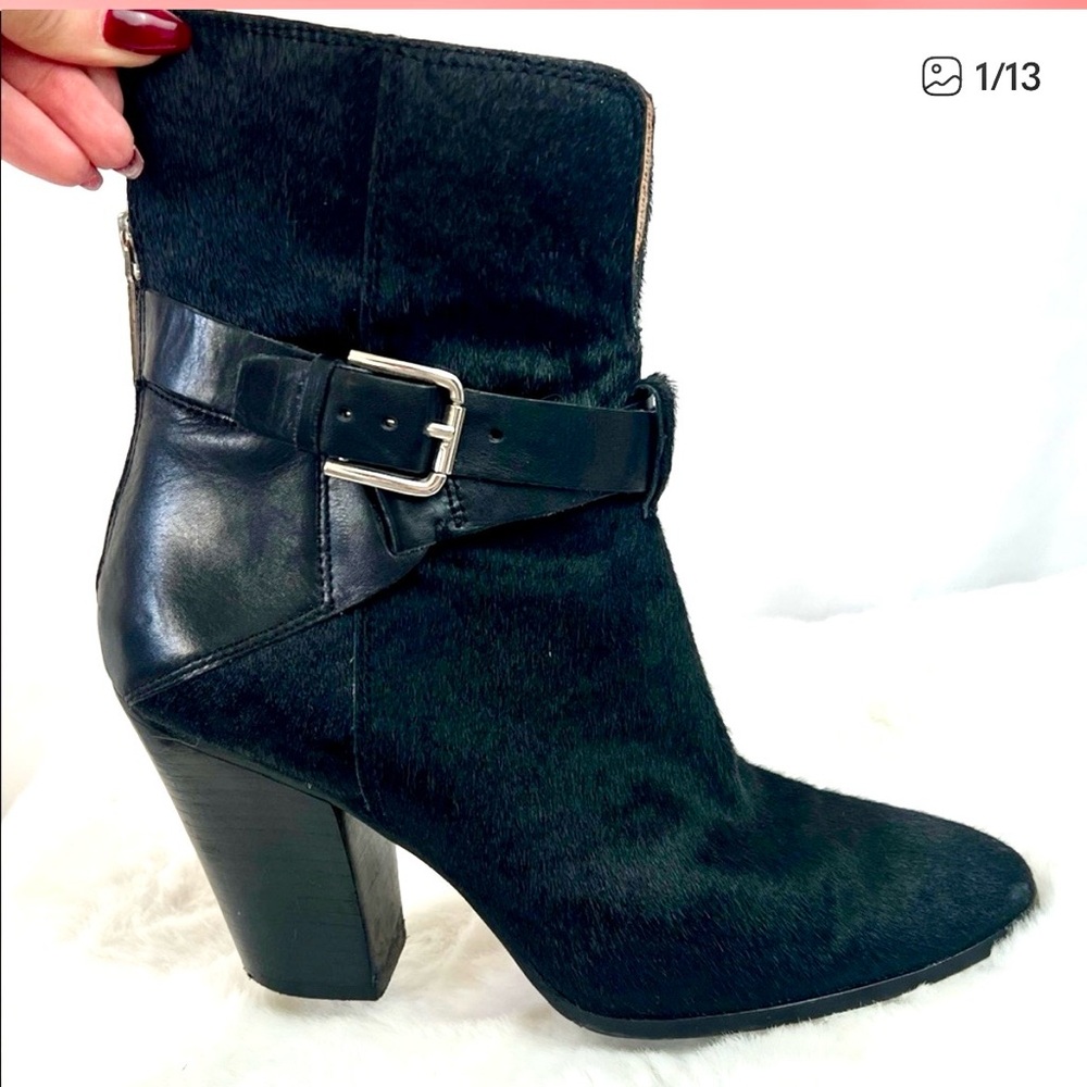 Donald J Pliner Sarje black “pony hair”boots